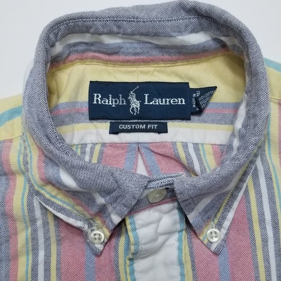 Ralph Lauren Custom Fit Oxford Shirt - Small - Str - Picture 8 of 9